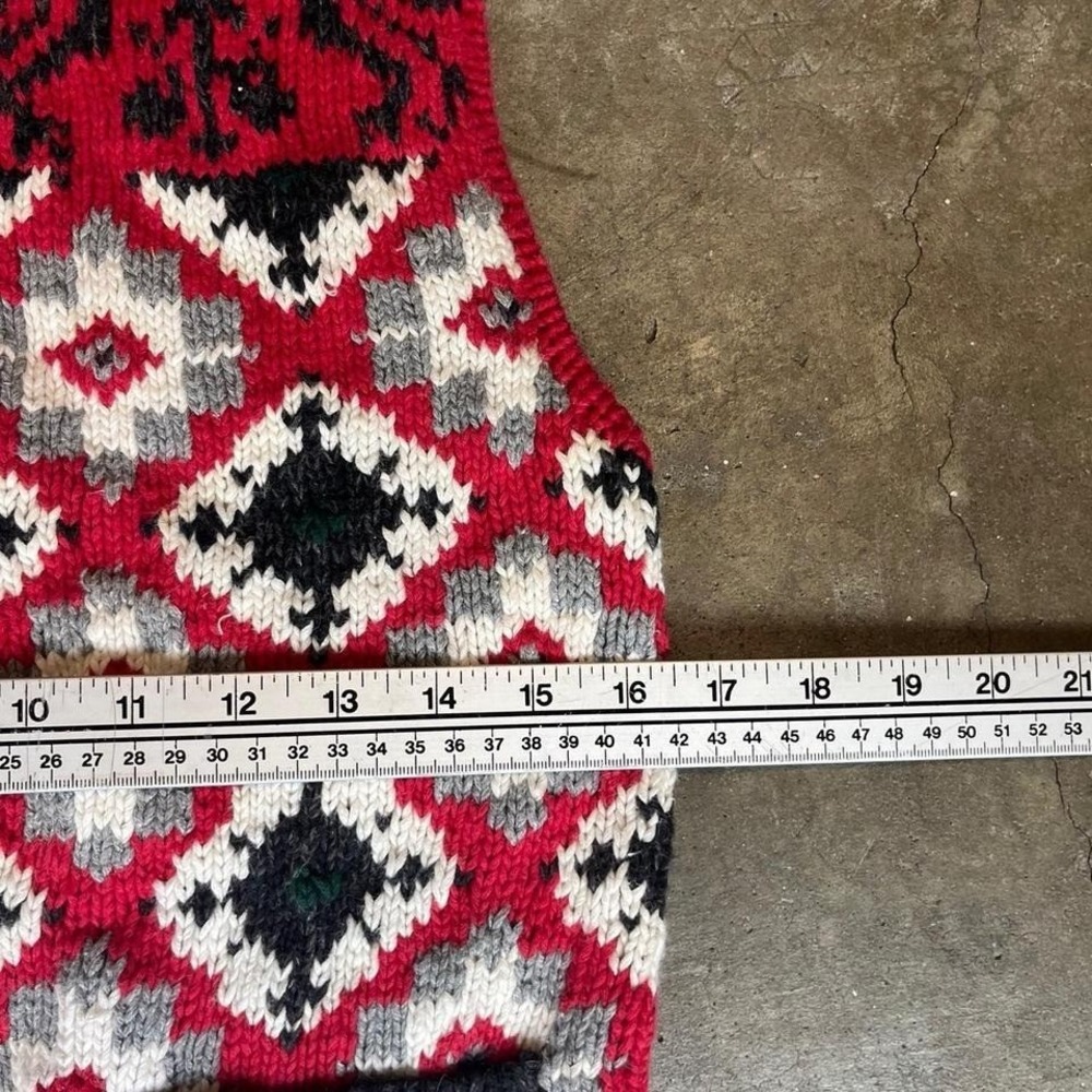 Eagle's Eye red & black patterned zip up sweater vest Women's Size Small - Picture 5 of 5